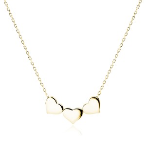 Choker argint placat cu aur galben cu inimi DiAmanti Z1857NG-DIA (Argint 925‰ 3,1 g.)